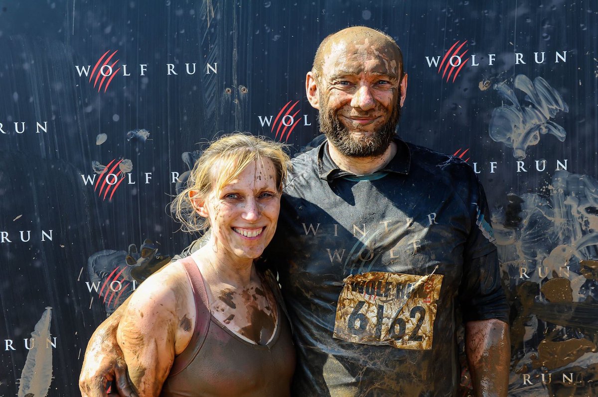 HelenFrostx's tweet image. My little/big brother and me after the wolf run - can't believe I was still upright! #springwolfrun