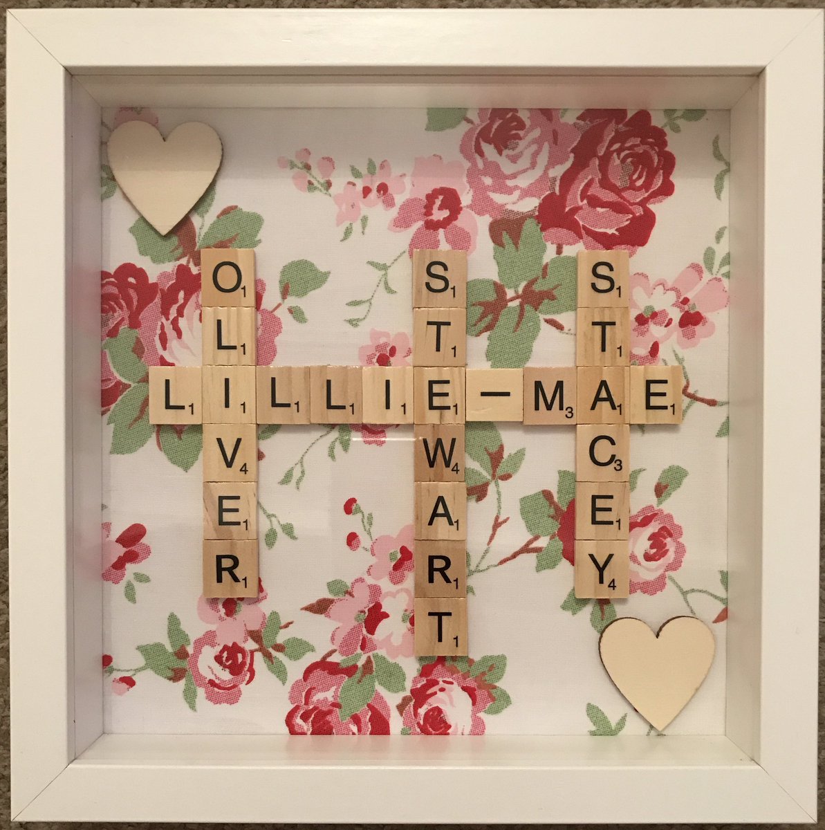 The Floral Family Scrabble frame is definitely a favourite this month 😍🌸 #family #scrabbleframe #floral