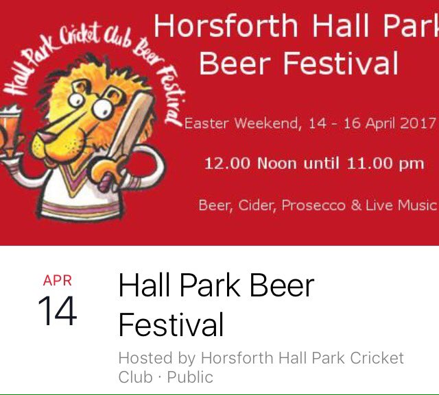 <a href="/HHPBeerFest/">Hall Park Beer Fest</a> starts today! Check it out <a href="/LeedsCAMRA/">Leeds CAMRA</a> <a href="/WakefieldCamra/">Wakefield CAMRA</a> <a href="/YorkCAMRA/">York CAMRA</a> <a href="/huddscamra/">Huddersfield CAMRA</a>