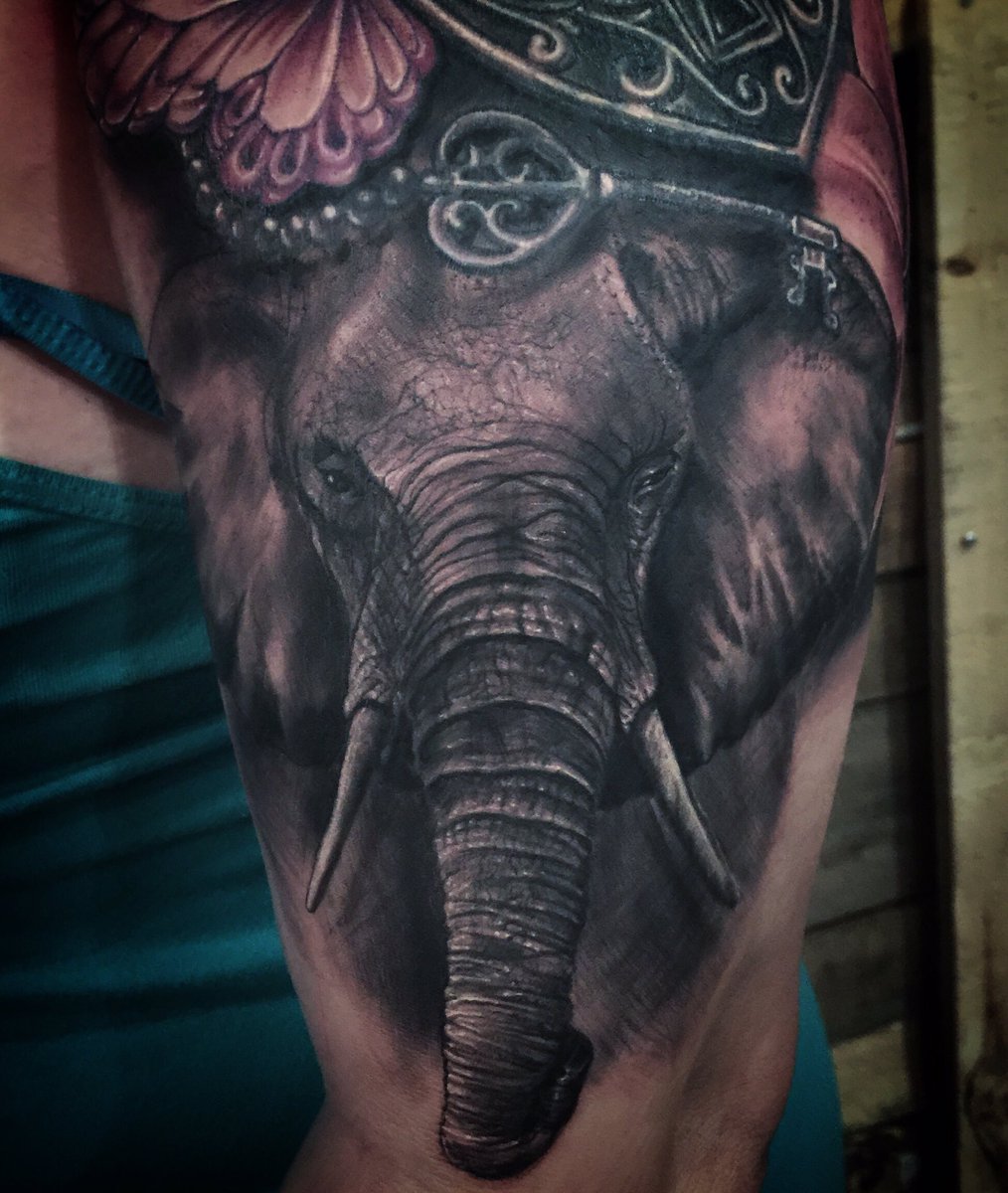 Saneltattoos's tweet photo. #elephanttattoo by me at Electric Shock #bellevillenj https://t.co/NdeRdvCeyQ