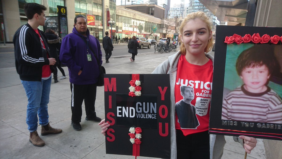 ZeroGunViolence's tweet photo. ZGVM in full support at 1 year memorial for Gabriel who was shot &amp; killed at Yonge &amp; Bloor @ddonkor1 @theonlyernie @chubbyboodah @UMOVEto https://t.co/WU2ANfNiWr