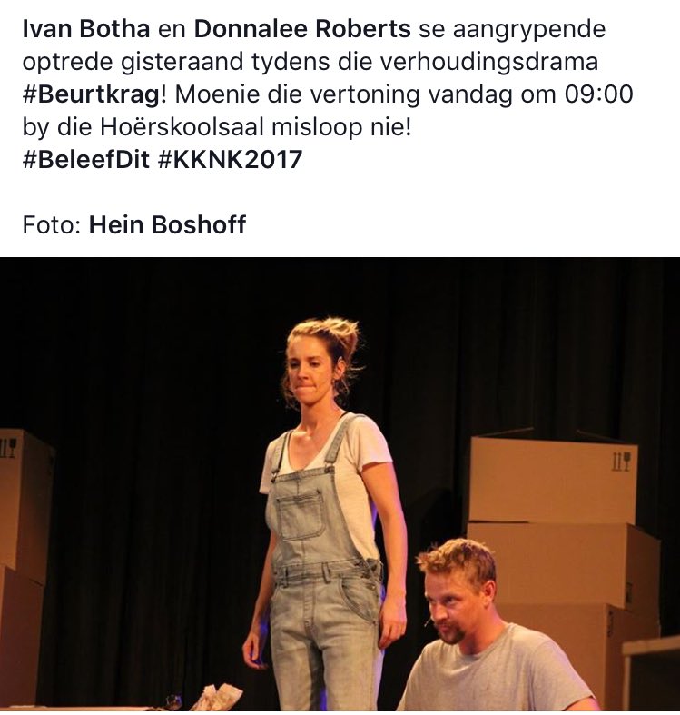 #BEURTKRAG
NOG TWEE VERTONINGS BY <a href="/KKNKfees/">KKNK</a> OOR!!
Vanoggend 9uur &amp;
Saterdagaand 19:30
KAARTJIES by die deur of HIER:
bit.ly/BeurtkragKKNK