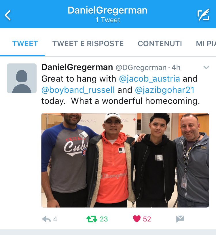 WLRUSSELLITALY's tweet photo. Guys, @boyband_russell , @jazibgohar21 , @jacob_austria , did you noticed that this is Sir @DGregerman's first tweet? 😂😄
#YouveGotAFan 👏🏼😂 https://t.co/t4wKemMzsN