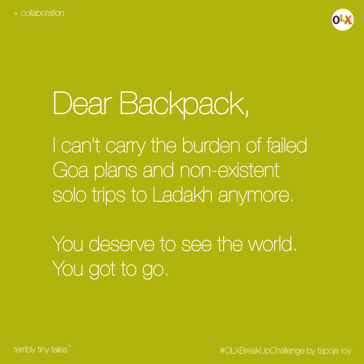 terriblytiny's tweet photo. Tapoja Roy from Kolkata writes a #Collaboration [ note ] on #OLXBreakUpChallenge 

@OLX_India https://t.co/tssNaNoVuW