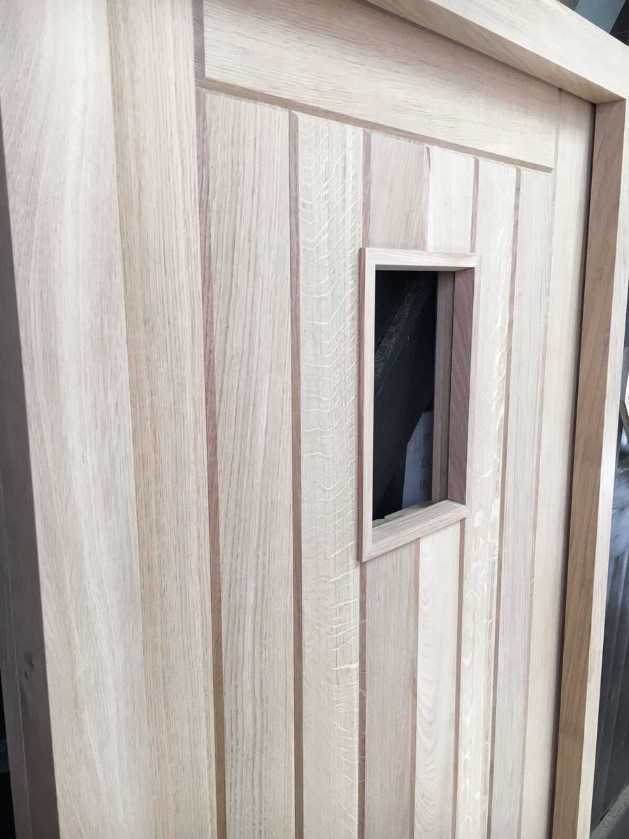 Beautiful oak front door and frame ready for another happy customer #oak #door #bespoke #quality #joinery