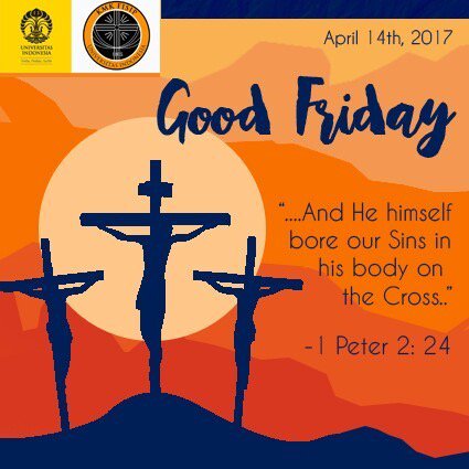 Selamat mengenangkan peristiwa kematian Yesus Kristus untuk kita semua dalam hari raya Jumat Agung ini. Tuhan Yesus memberkati.