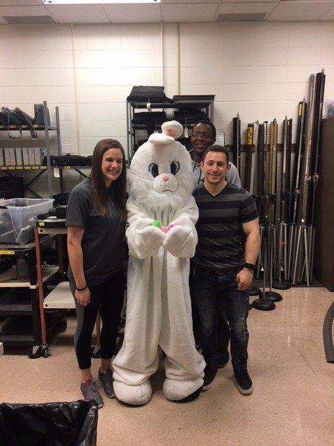 BGSUTechSupport's tweet photo. The Easter Bunny paid a visit to our CTS student employees! @bgsu @BGSUStuEmp #studentemployeesmakeushoppy #bgsu #Bgtechsupport #Easter https://t.co/omVAeQERTH