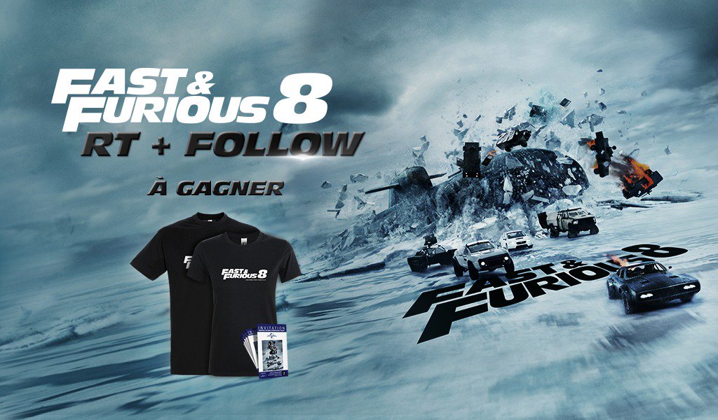UniversalFR's tweet photo. RT + Follow pour tenter de gagner des places et des T-shirts de #Fast8 ! https://t.co/PKlIsAEfCD