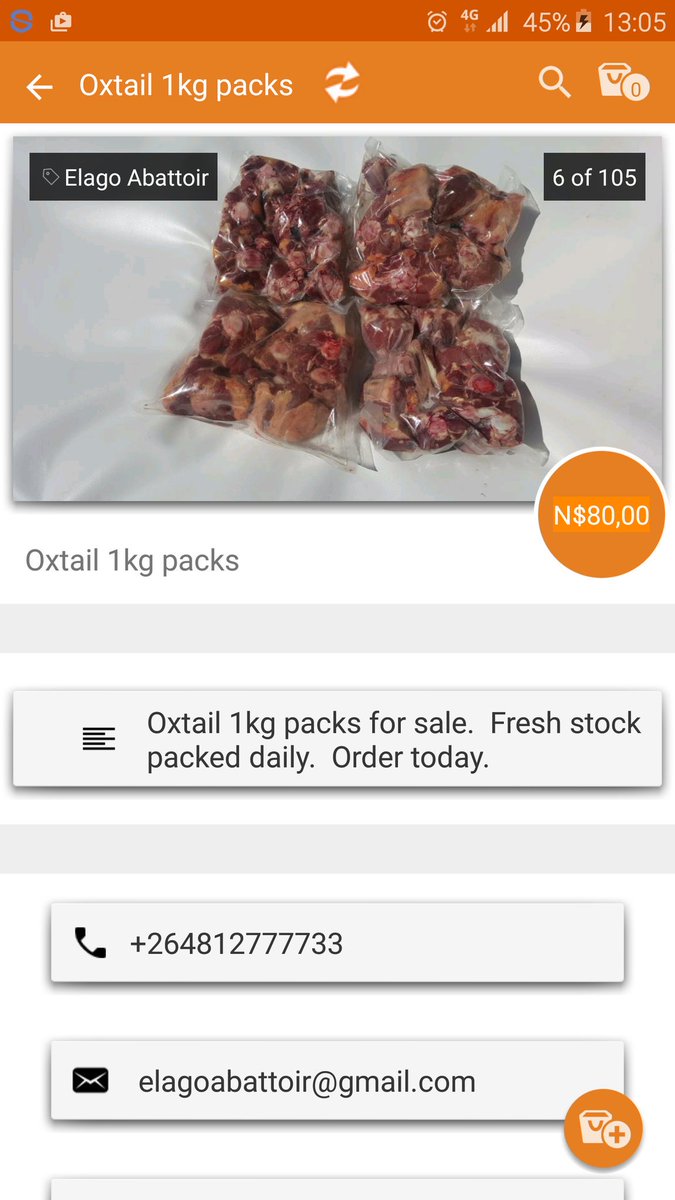 EPula24's tweet photo. Contact Elago Abattoir via ePula24 mobile App for 1kg Oxtail packs on sale. #ePula24 #Agribusiness #technology #ncrst https://t.co/fzhjZpnJpT