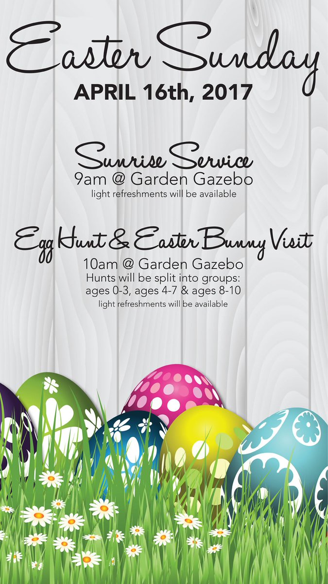 Join us for Easter Sunrise Service, Easter Egg Hunt, and Easter Bunny visit on April 16th.