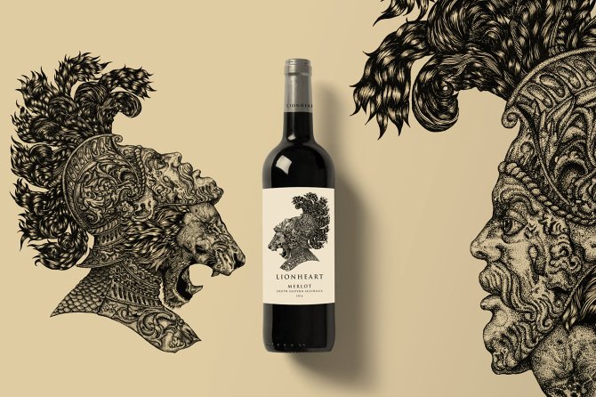 Looking forward to relaxing with a glass of wine this evening!! #wine #design #illustration #bottle #packaging #ink #graphic #lion #wildlife
