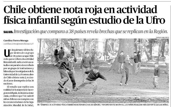 Chile obtiene nota roja en actividad física infantil según estudio de la Ufro australtemuco.cl/impresa/2017/0… via <a href="/AustralTemuco/">Diario El Austral</a> #globalmatrix
