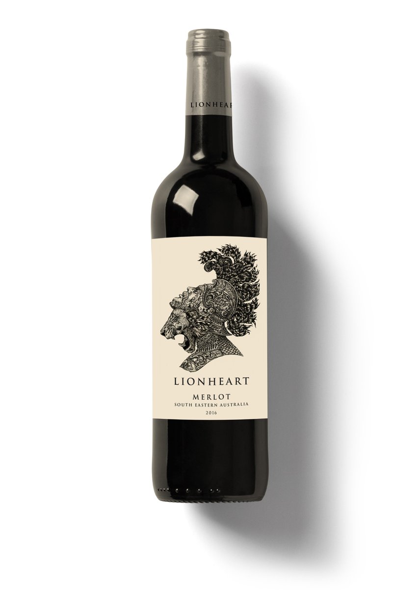 A photo edit of Lionheart Wine label  #wine #design #illustration #bottle #packaging #ink #graphic #Biodynamic #wildlife #natural #moon