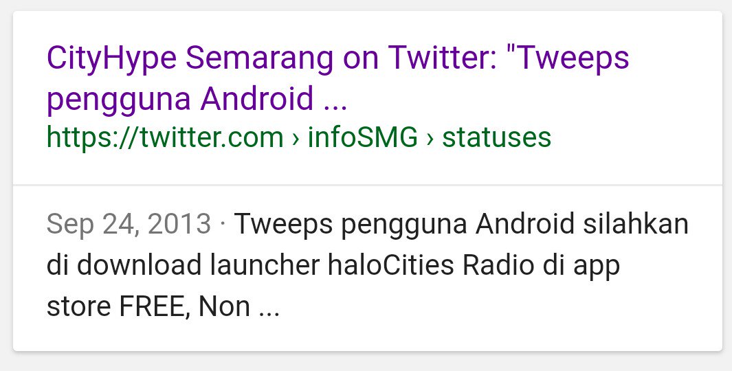 Google pun masih mencatat akun <a href="/CityHype_SMG/">CityHype Semarang</a> dulunya bernama <a href="/InfoSMG/">Info Kota Semarang</a>