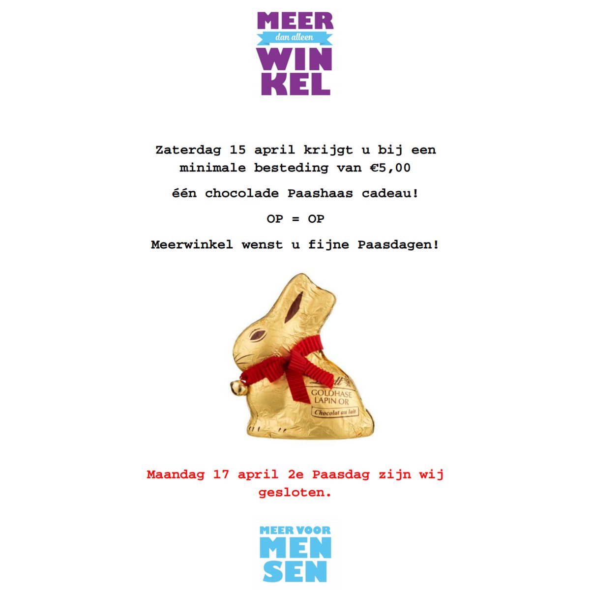 Morgen een Paashaas cadeau bij besteding van minimale €5,00. Fijne Paasdagen! 2e Paasdag zijn wij gesloten.  #hoofddorp #haarlemmermeer