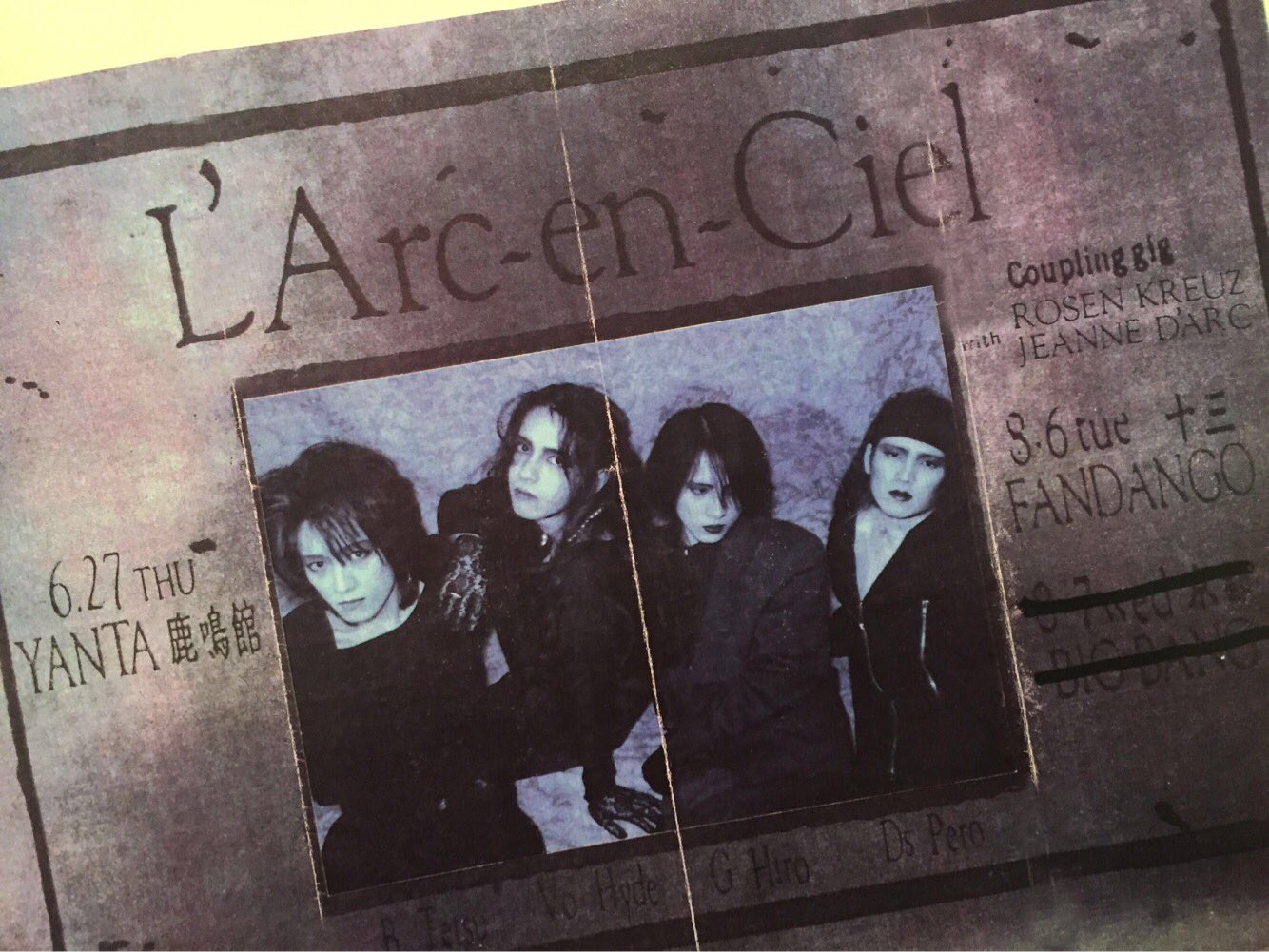 ラルク インディー時代 91年 hyde pero手作りステッカー L'Arc ラルク インディー時代 91年 hyde pero手作りステッカー L'Arc