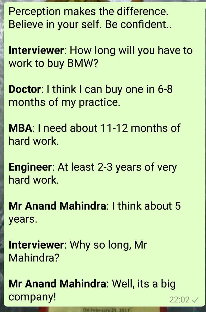 meetmurli's tweet photo. @anandmahindra got msg in #WhatsappWonderBox with ur reference

Reminded me of ur recent superb reply couple of days back
#AttitudeMatters https://t.co/lpCELj8Rvp