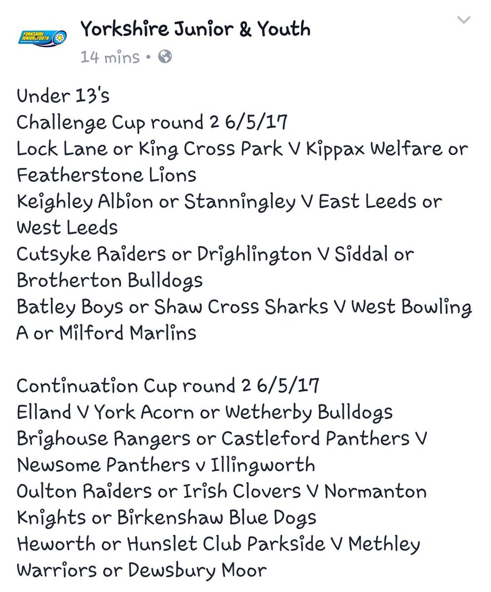 Cup draw 13s