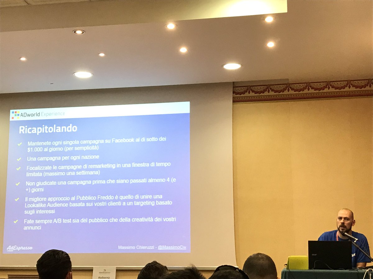 Finita la mattinata con il riepilogo dell'intervento di <a href="/MassimoCw/">Massimo Chieruzzi</a> #adwexp