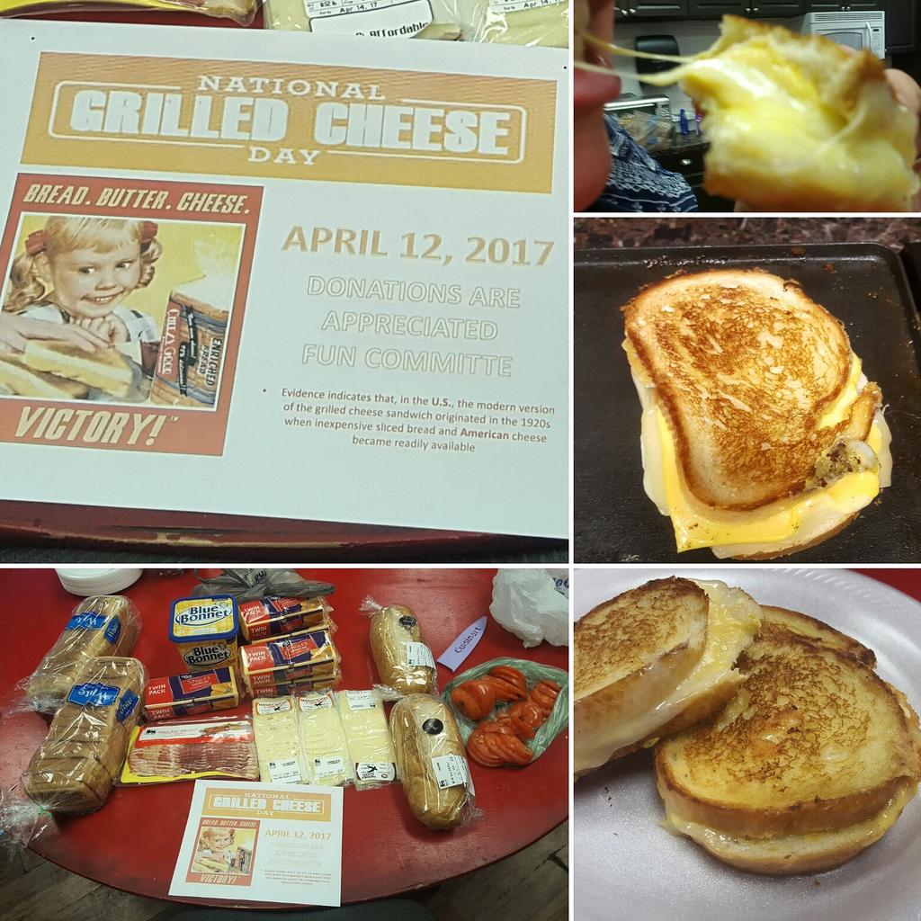 LisaJackowski's tweet photo. So this was a couple days ago at work...national grilled cheese day #hd3629 https://t.co/e02beo0N0k