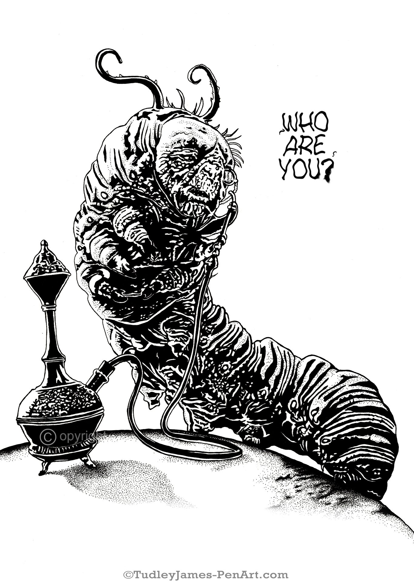 Alice In Wonderland Caterpillar Drawing