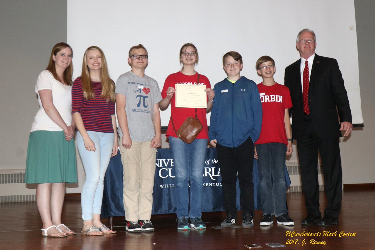 UCmathphysics's tweet image. Congratulations to 2017 @UCumberlands High School Math Contest Third Place School: Corbin Middle School. @CMSredhounds