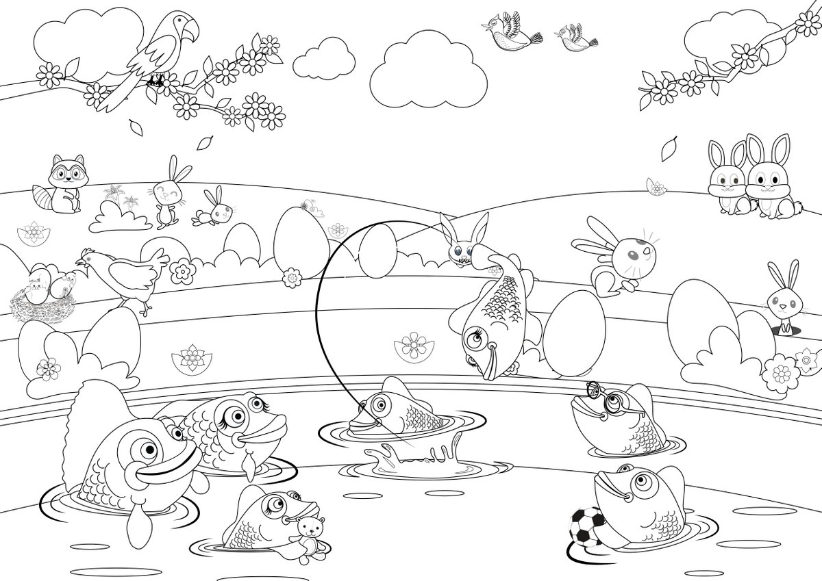 howardthefish's tweet photo. Easter Colouring Sheet with #Howardthefish and #EasterBunny #greatidea for table decorations this #Easter https://t.co/5pT0d325SE