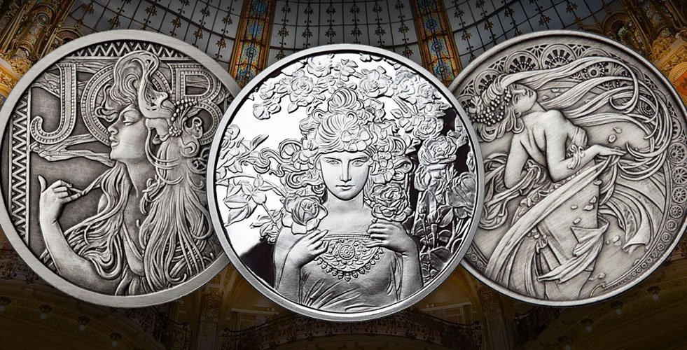 JMBullion's tweet image. Learn more about one of our newest collections of rounds: the Mucha Series! bit.ly/2nMe317