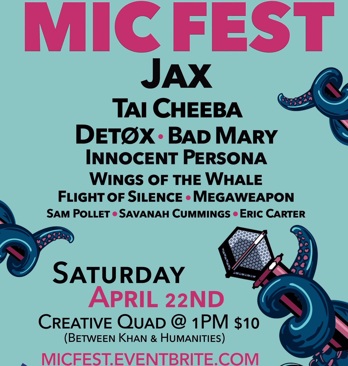 BadMaryBand's tweet photo. Can't catch us at Hofstra? Well, we'll be at CW Post next weekend! #MicFest2017 with @Jax and @Megaweaponband for @MusicIndClub CAN'T WAIT! https://t.co/cX2BElsWgs
