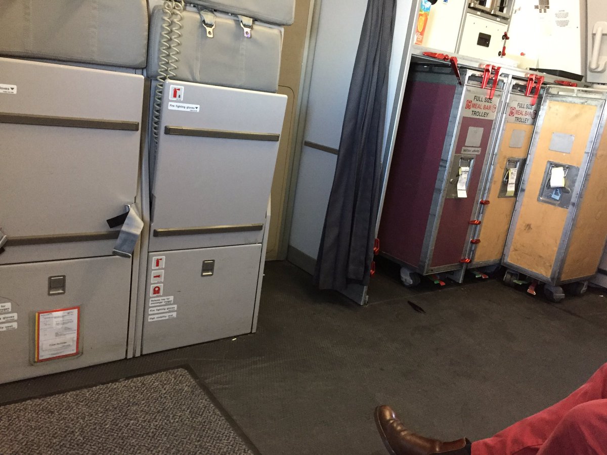 ropo19's tweet photo. To Fly. To (Ob)serve. View from seat 1A. Didn't pay club fare to sit in the galley! #britishairways https://t.co/AswrwMBJKt