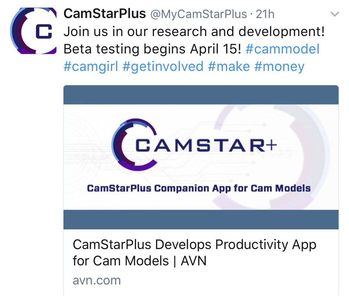 AdenaRoseXO's tweet photo. Who’s with us in jumping on this beta testing bandwagon. @MyCamStarPlus ://avn.com/business/articles/technology/camstarplus-725258.html https://t.co/auDGWBoFi5