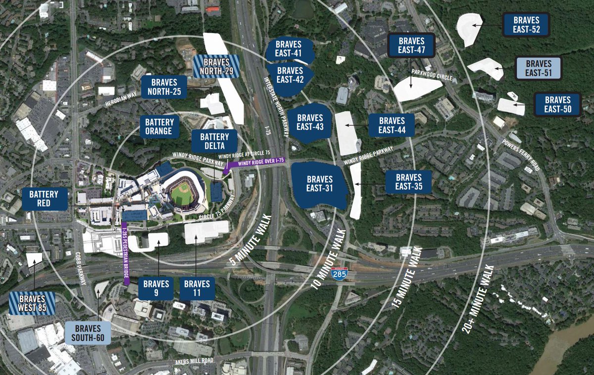 Truist Park Parking Lots Map