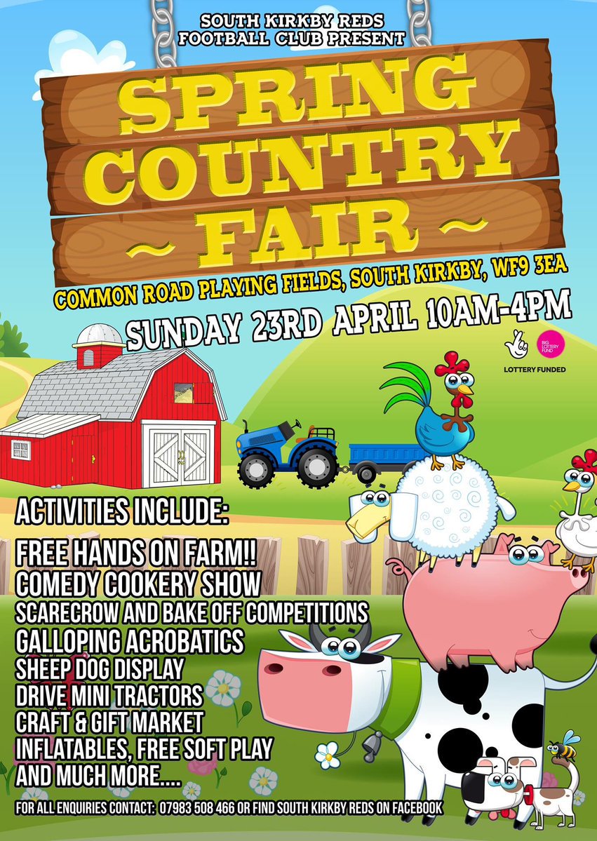 We have organised a Spring Country Fair...would love to see some people from our league there 🐇🐓🐤🐷