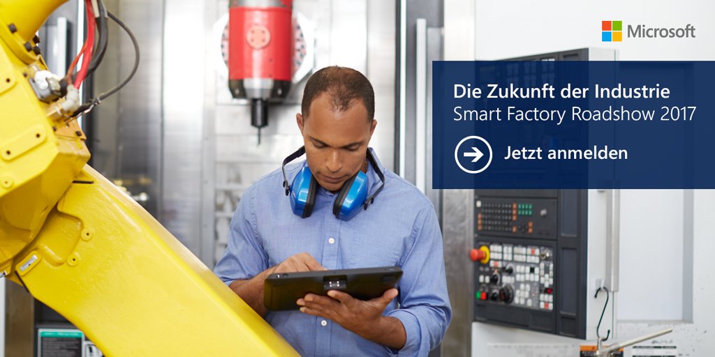 MSFT_BusinessDE's tweet photo. Erleben Sie #Industrie40 hautnah und diskutieren Sie mit #Experten und #Entscheidern auf der #SmartFactoryRoadshow: https://t.co/R0fv59CU8N https://t.co/1YKrqUqhr8