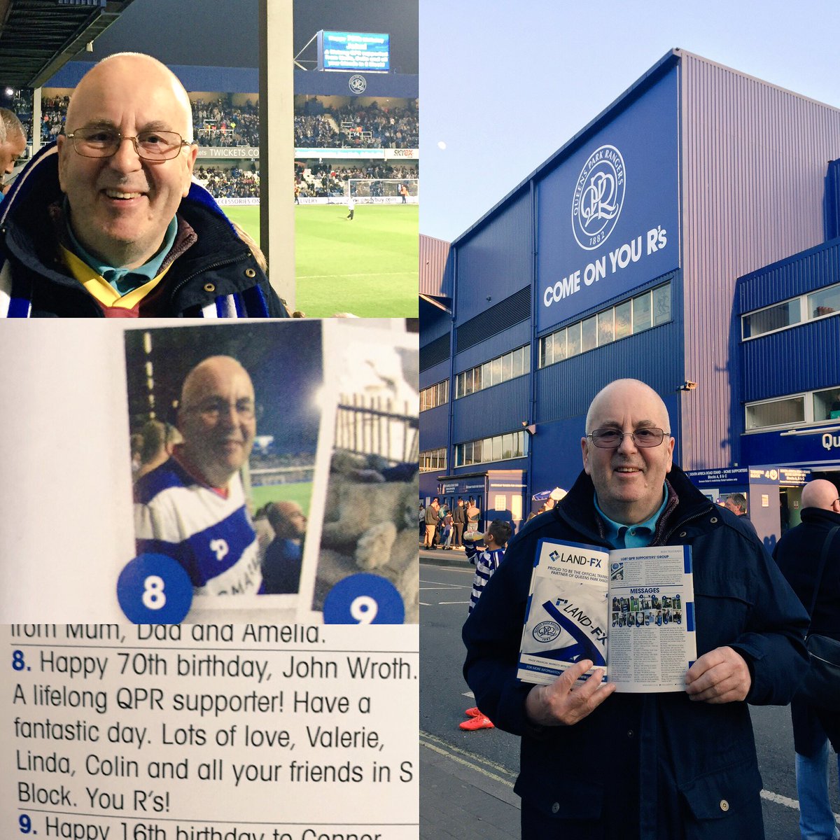 sparklepixxie's tweet photo. Massive THANK YOU @QPRFC 💙 for my Dad's birthday message in the programme &amp; on the big screen! He LOVED it! 💙😍💙
U R'sssss 8️⃣🎉⚽️💙👏🏻#QPRBHA https://t.co/R1UZsQkW6T