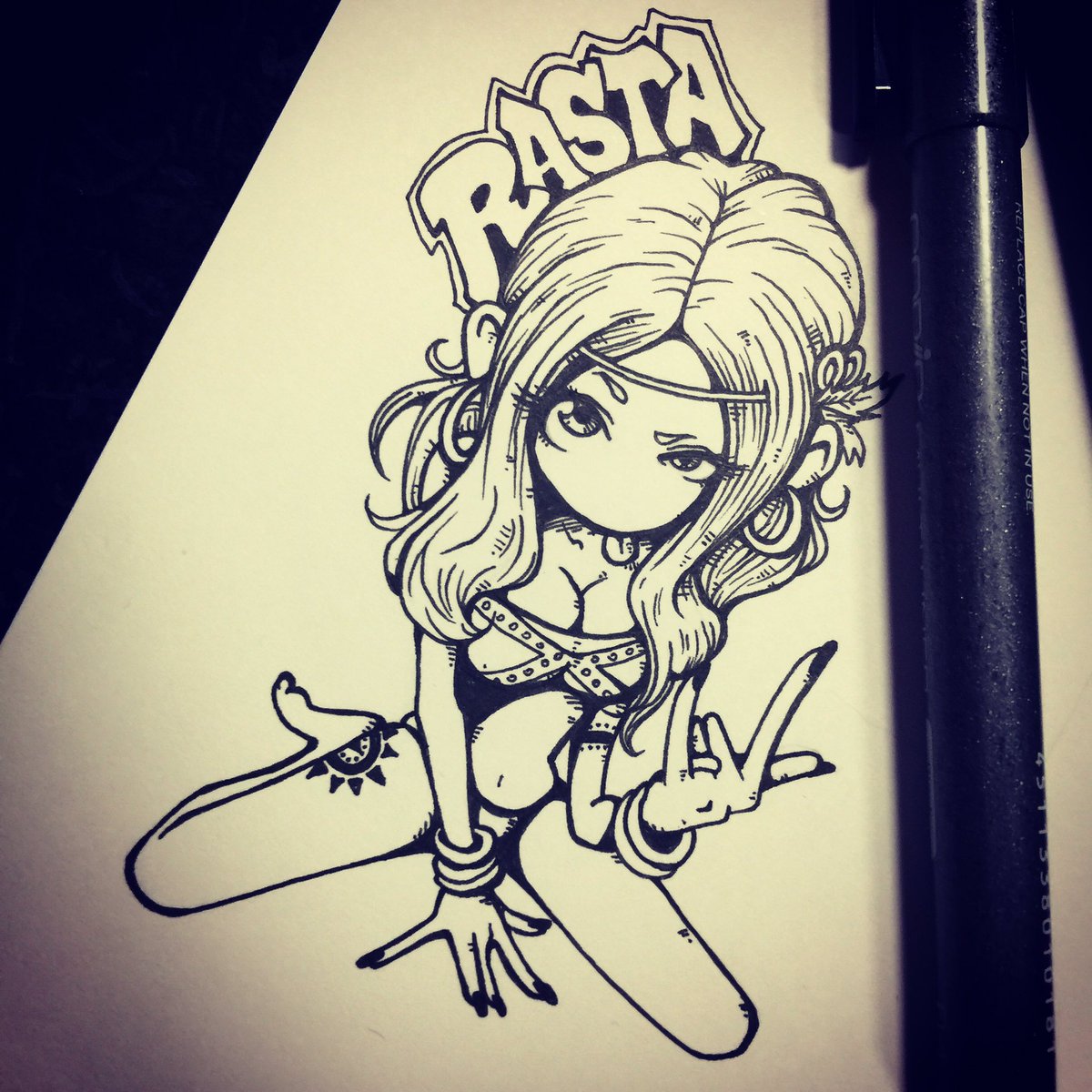 絵吐き師 ちょりん Rasta Girl Reggae Reggaeillustration Rastagirl 1発描き アナログ Graffiti Draw Art Illust Illustration レゲエ ラスタガール ガールズ イラスト Girls T Co Upuuxhhnsy