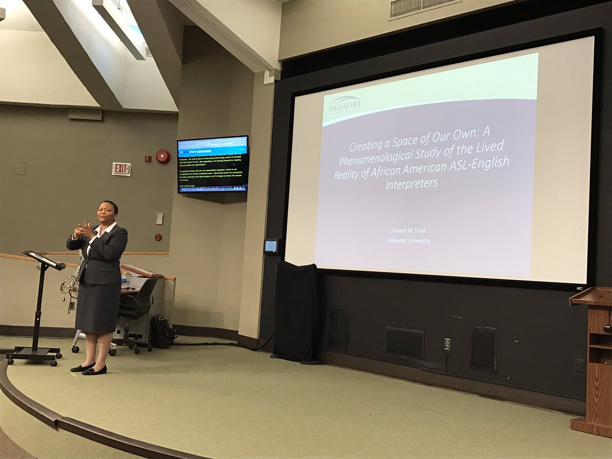 Now <a href="/GallaudetU/">Gallaudet University</a> - Folami Ford Colloquium Lecture - "Lived Reality of African American ASL-English Interpreters" <a href="/GUCAITR/">Gallaudet CAITR</a>  <a href="/GallaudetDOIT/">Gallaudet DOIT</a>