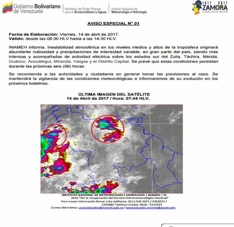 ALERTA171BOL's tweet photo. #14Abr #Clima #Venezuela https://t.co/Zutv40OnGy