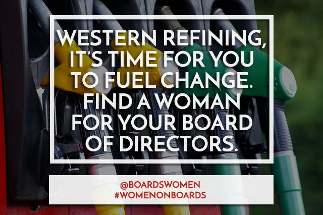 BoardsWomen's tweet photo. $WNR @westernrefining #westernrefining, is it time to find #women for your board? #womenonboards https://t.co/gAWObAkT4i