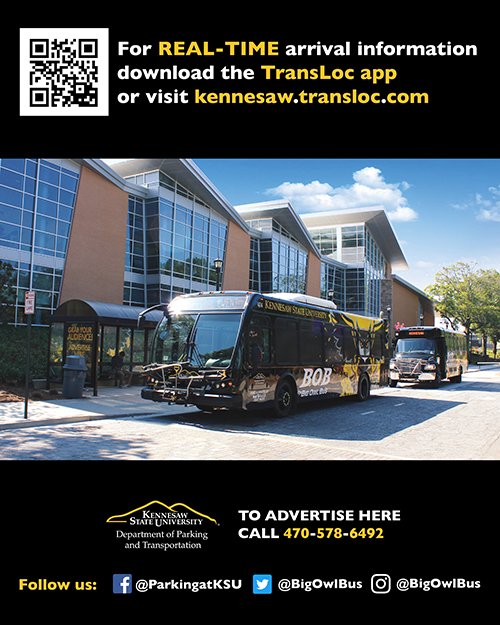 parkingatksu's tweet photo. Is your student organization interested in advertising on campus? We have several options available. #BigOwlBus https://t.co/a9BPHbOS3F