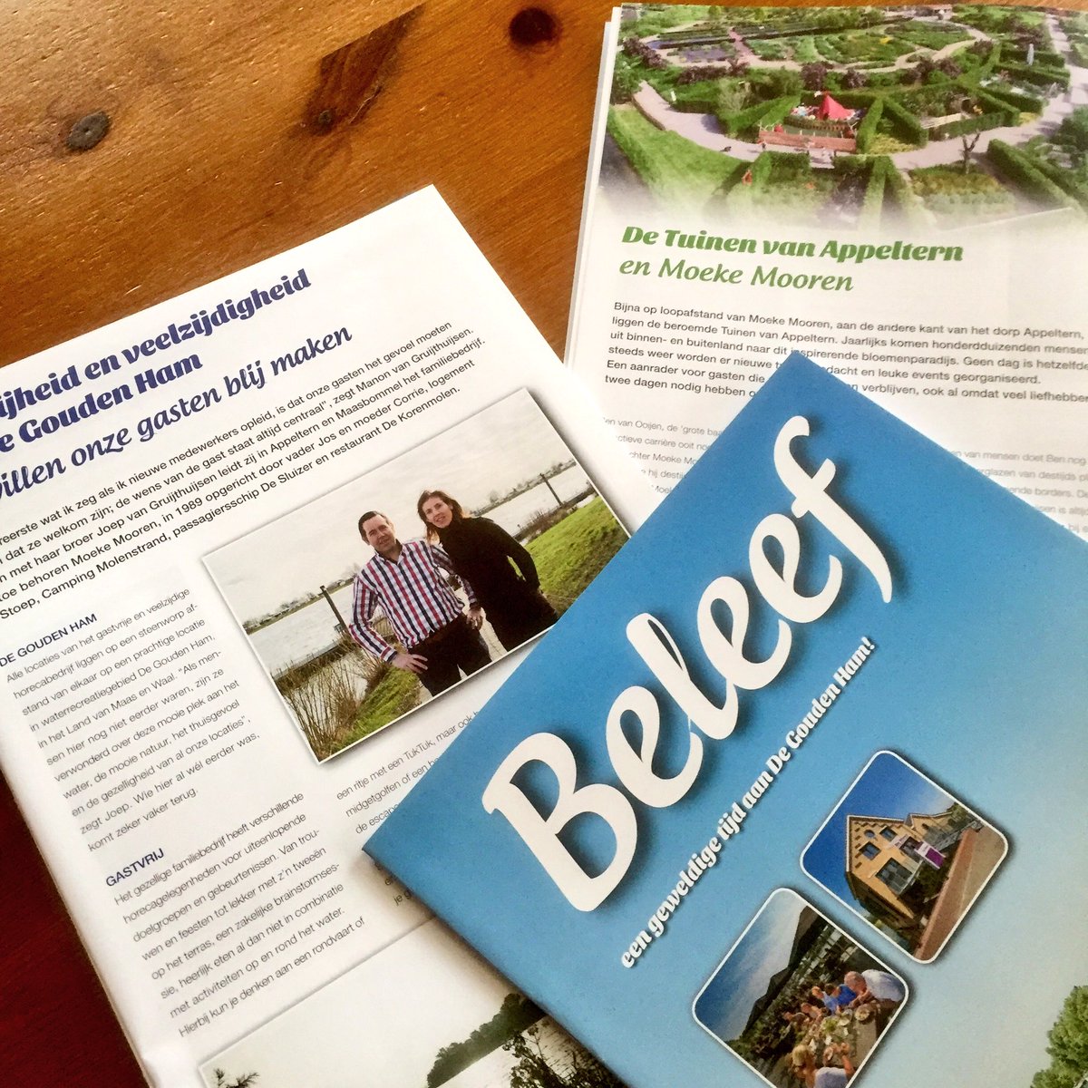 Mooi in het nieuwe Beleef Magazine van <a href="/MoekeMooren/">Moeke Mooren</a> .. Inspirerende Gouden Ham en <a href="/Appeltern/">Bloemenpark Appeltern</a>  promotie...