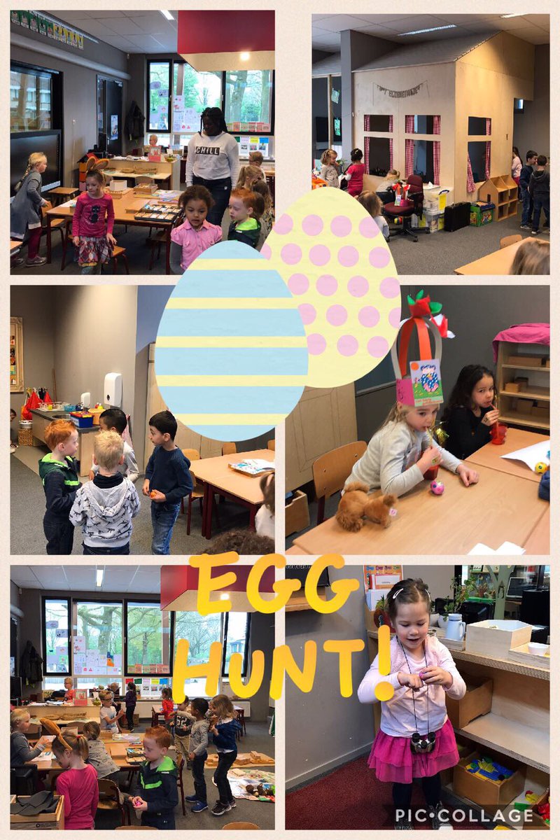 Vandaag "gezonde eieren" zoeken in de onderbouw. Fijn Paasweekend! @skbo_oss