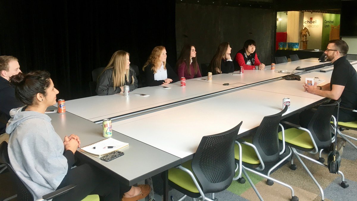 shattuckstmarys's tweet photo. Our students had a fantastic day on Wed. visiting @carmichaellynch and @artbuddies and learning about social entrepreneurship! @weCreateSSM https://t.co/bKejJU4N5F