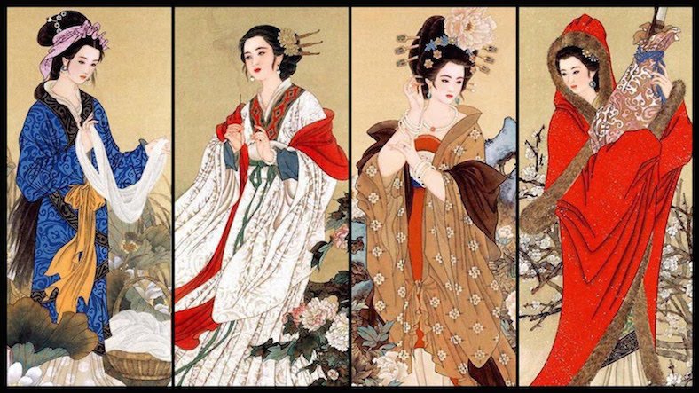 China’s “Four Great Beauties"

Xi Shi  born 506 BC = #Goat
Wang Zhaojun b. 50 BC = #Goat
Yang Yuhain b. 6/26/719 = #Goat
Diaochan -fictional