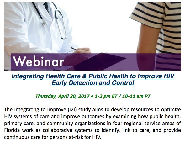 CPHSSR's tweet photo. WEBINAR 4/20: How Can #Integrating #Healthcare &amp; #PublicHealth improve #HIV #EarlyDetection? https://t.co/lyjyzyy2No #Action4Health https://t.co/Ixnwv3ba53