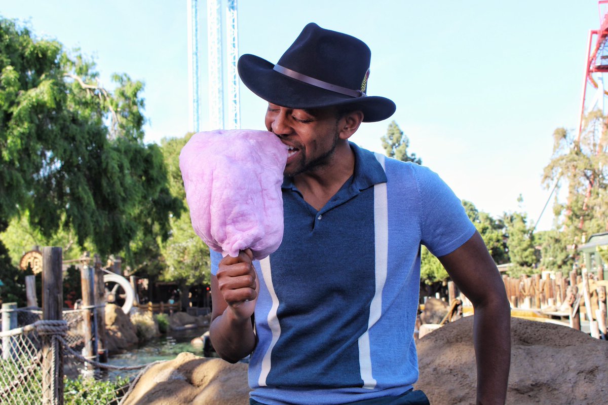 ABC7Albert's tweet photo. Boysenberry cotton candy at @knotts! 1 of a gazillion boysenberry treats that we're sharing with you on this Sunday's @EyeOnLA at 6:30p! https://t.co/W6qfGjO3LQ
