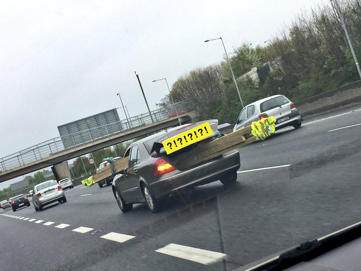ruthscott's tweet photo. Is this motorist on the M50 taking the whole#goodfriday #crucifixion thing very seriously?! 😱Only doing 100-110 approx! 😱😱😱 https://t.co/X9fepffYJu