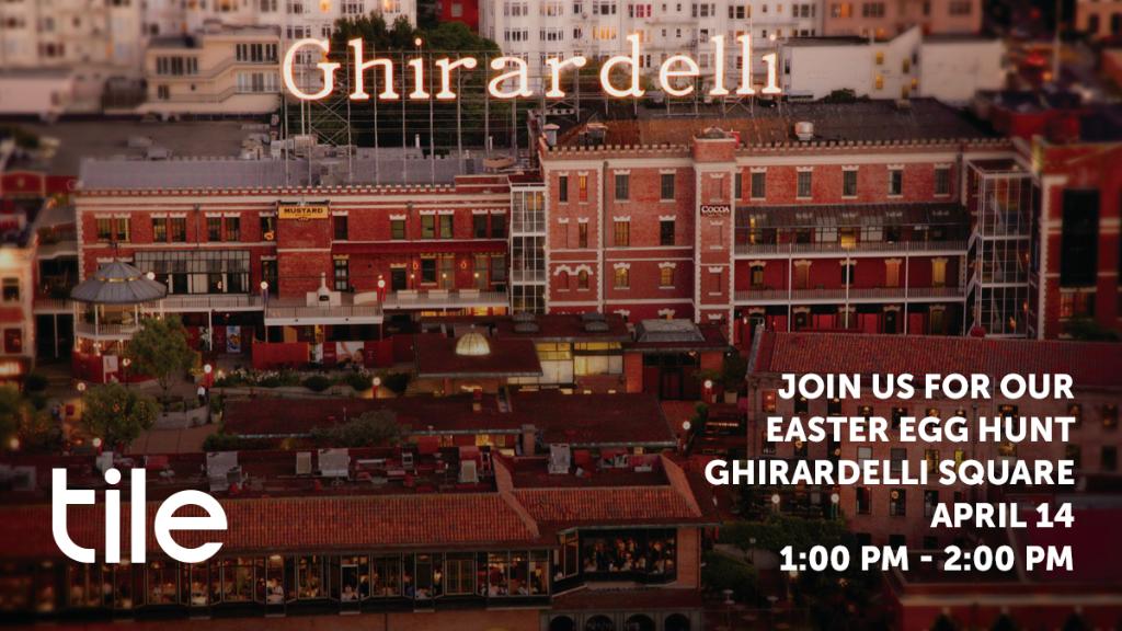 TheTileApp's tweet image. Hey #SanFrancisco! Join us today @GhirardelliSq for a chance to find Tiles, cash, and candy! #TileEggHunt spr.ly/60158jNeT