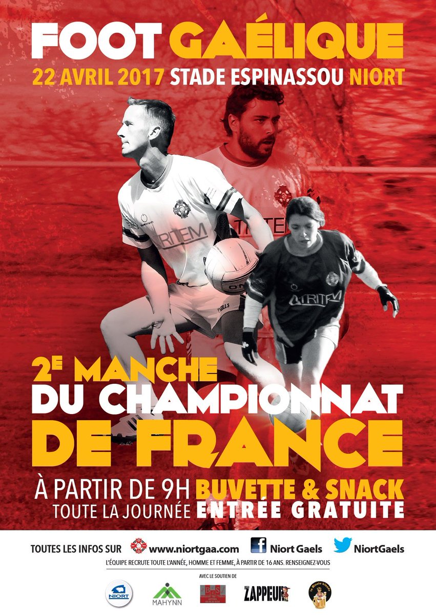 #FootGaélique Les <a href="/NiortGaels/">Niort Foot Gaelique GAA</a> reçoivent des équipes de la France entière dans 8 jours à Espinassou ! go.hephep.fr/football-gaeli…