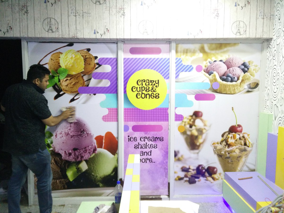 asifindia's tweet photo. Branding for a client #IceCreamParlour #WallDesign #Interiors #Branding #Graphics #CrazyCups&amp;Cones https://t.co/pFXgzyvJAX